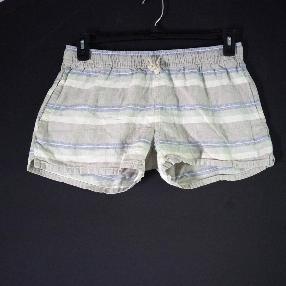Patagonia Island Hemp Shorts Striped Drawstring‎ Stetch Waist Summer Beach S